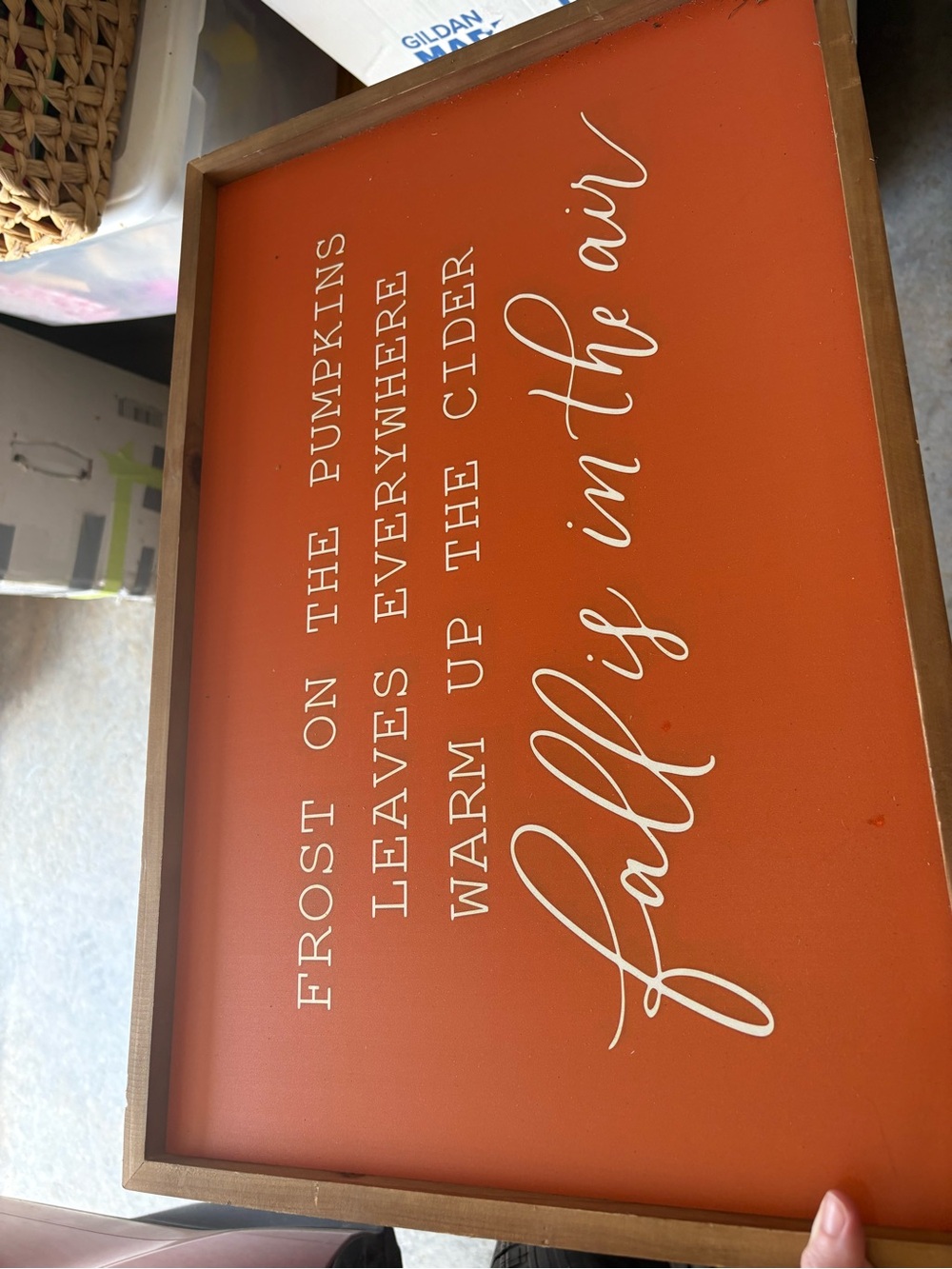 Amazon Orange Fall Life Wooden Sign